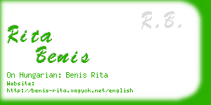 rita benis business card